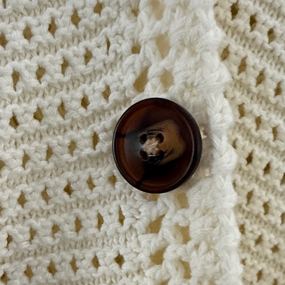 Joie  Cream V-Neck Button-Up Cardigan Sweater - Picture 5 of 9